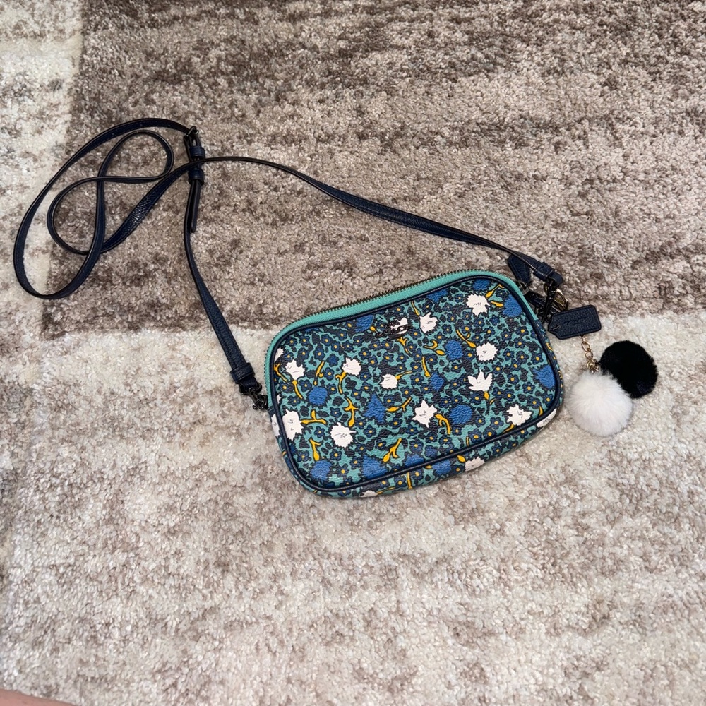 Coach crossbody purse, double pocket